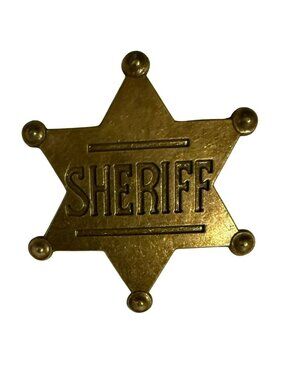 Sheriff Star Badge Pin With Detachable Back For Costumes Or Collectors